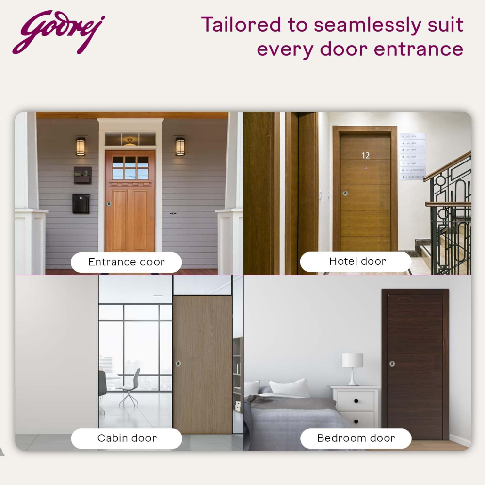 Godrej Cylindrical Lock I With 3 keys I For bedroom, For Home & Office I Suitable for Left Right, Inside&Outside Opening Doors I Backset 70mm I Antique Brass Finish I 5 Years Warranty